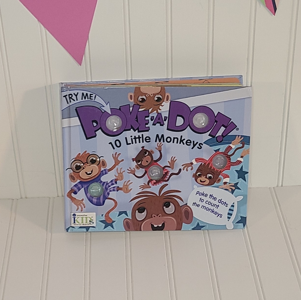 Melissa & Doug Poke-a-Dot 10 Little Monkeys Board Book with buttons to pop